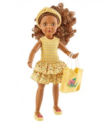 Кукла Джой в летнем желтом наряде, шарнирная, 23 см, Kruselings 126873