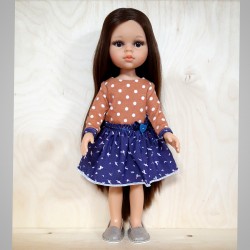 Платье с длинным рукавом для кукол Paola Reina 32 см, ручная работа 
