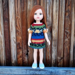 Платье вязаное для кукол Paola Reina 32 см, ручная работа